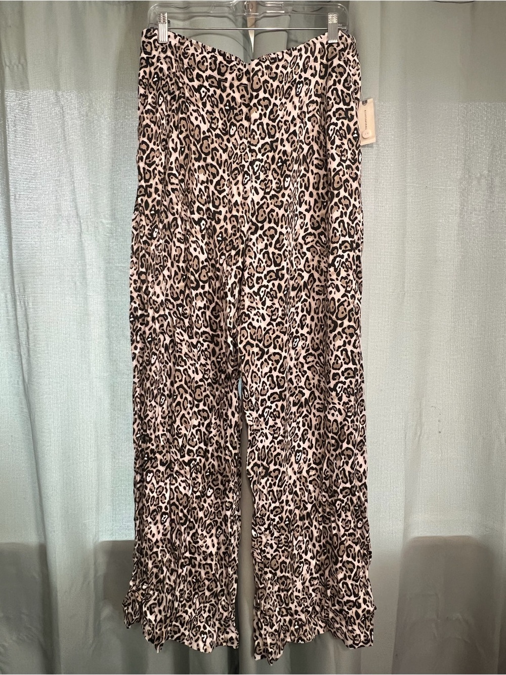 Maeve Black & White Leopard Wide-Leg Pants